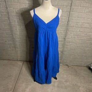 Ophelia Roe Womens‎ Blue Eyelet Twist Front Tiered Maxi Dress Size Large